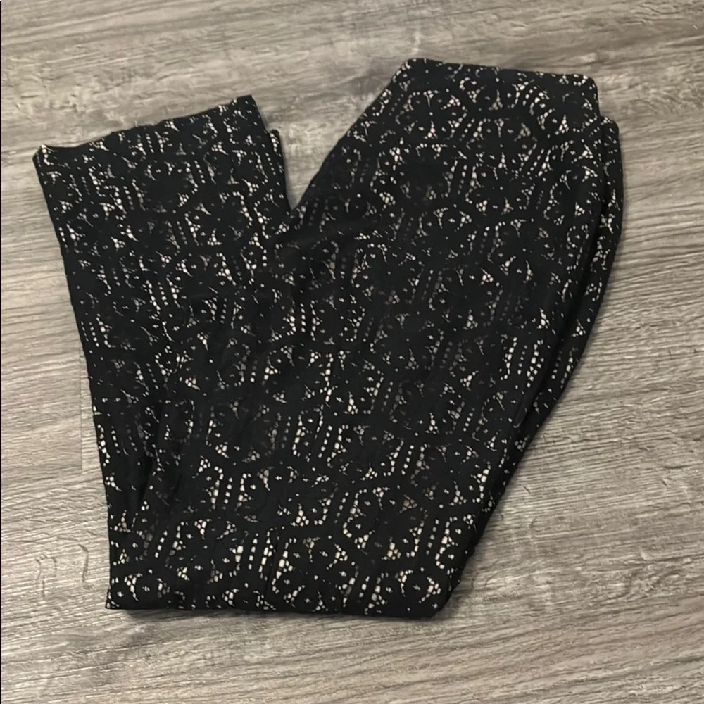 Lace Corey Lynn Calter Tan and‎ Black Boot Cut Flare Pants